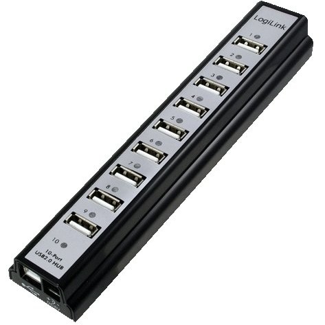 Oferte la HUB USB LogiLink UA0096, 10 porturi USB 2.0, negru
