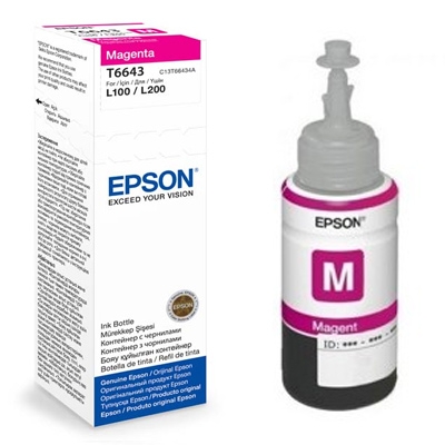 Oferte la Cartus cerneala  Original Epson Magenta C13T66434A compatibil  L100/L200/L110/L210/L300/L355/L550 (C13T66434A)
