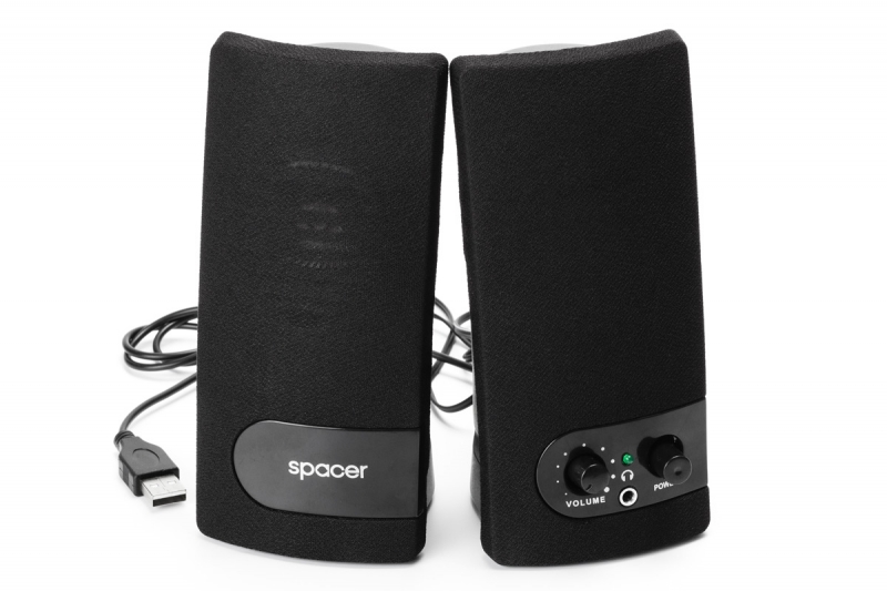 Oferte la BOXE 2.0 SPACER, RMS: 3Wx2, control volum, mufa casti, black, USB power (SPB-216)