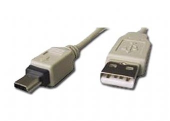 Oferte la Cablu de date USB tata la mini USB 5PM tata, lungime cablu: 0.75m, bulk, Alb, GEMBIRD (CC-USB2-AM5P-3)