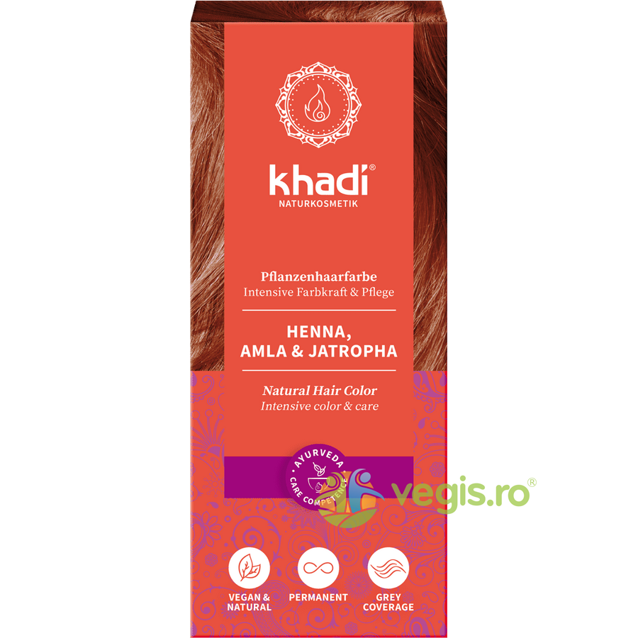 Oferte la Vopsea de Par Naturala cu Henna, Amla si Jatropha – Rosu 100g