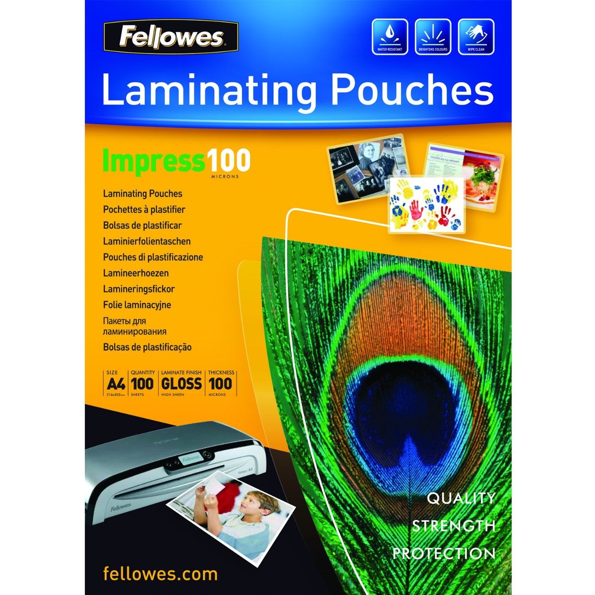 Oferte la Folie Laminator Fellowes, A4, 125 microni, gri metalic